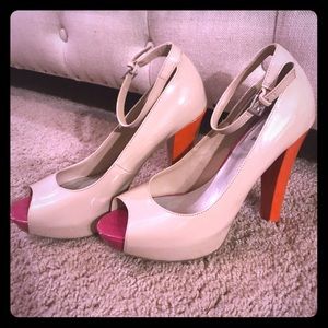 Guess Color Block Ankle Strap Pumps